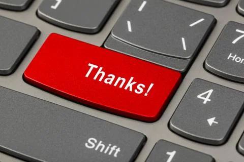 Computer notebook keyboard with Thanks key Foto stock