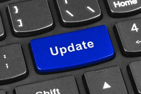 Computer notebook keyboard with update key Stock Photos
