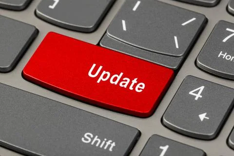 Computer notebook keyboard with Update key Computer notebook keyboard with... Stock Photos