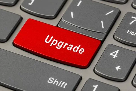Computer notebook keyboard with Upgrade key Computer notebook keyboard wit... Stock Photos