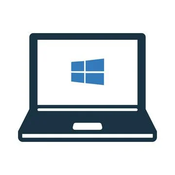 Computer, notebook, laptop icon. Editable vector isolated on a white backgrou Illustrazione stock