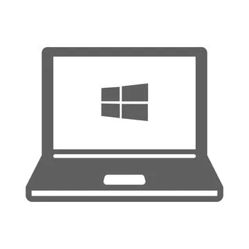 Computer, notebook, laptop icon. Gray vector isolated on a white background 스톡 일러스트