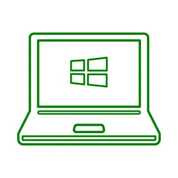 Computer, notebook, laptop line icon. Outline vector isolated on a white ba.. Illustrazione stock