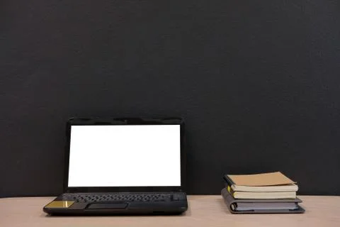 Computer notebook on office workplace desk. business workspace Stock Photos