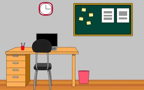 Computer notebook on the wooden table in the work room Stock Illustration