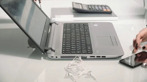 Computer, Notebook work video Stock Footage 85434929