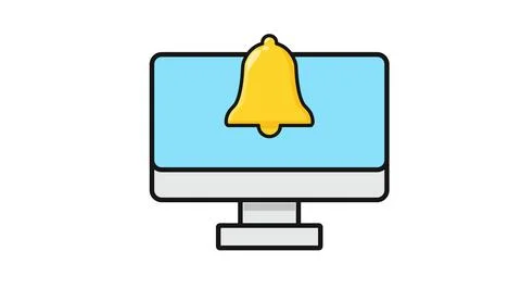 Computer notification and alert icon Ilustração Stock