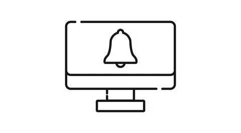 Computer notification and service alert icon Ilustração Stock