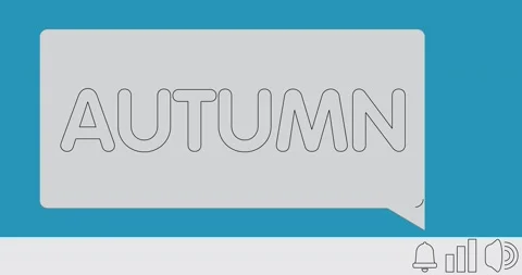 Computer notification with Autumn text on bubble from bell Stock Footage 219442344