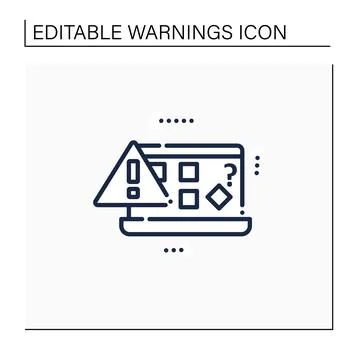 Computer notification line icon 스톡 일러스트