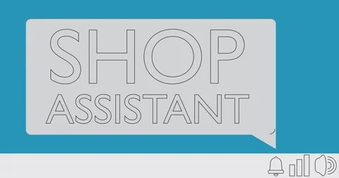 Computer notification with Shop Assistant text on bubble from bell Stock Footage 221111867