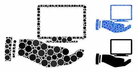 Computer offer hand Composition Icon of Circles Stock Illustration