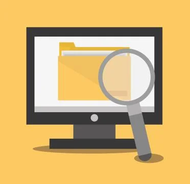 Computer of office and work design Illustrazione stock