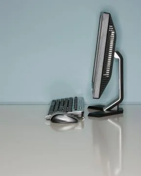 Computer on office desk Foto stock