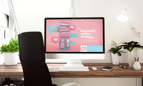 Computer online marketing window Stock Illustration