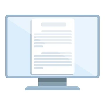 Computer online reading icon cartoon . Digital book Illustrazione stock