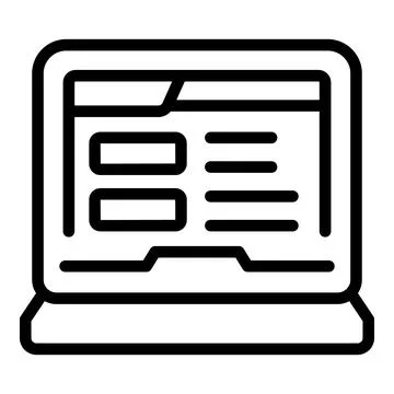 Computer online registration icon outline vector. Form account Illustrazione stock