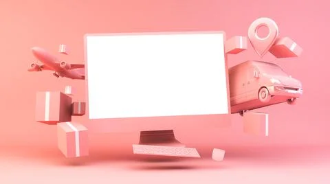 Computer online shopping Stock Illustration