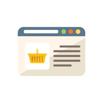 Computer online store icon flat vector. Sale shop Stock Illustration