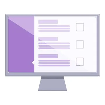 Computer online test icon cartoon . Digital form Stock Illustration