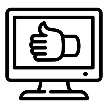 Computer online vote icon, outline style Illustrazione stock