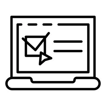 Computer online voting icon, outline style イラスト素材
