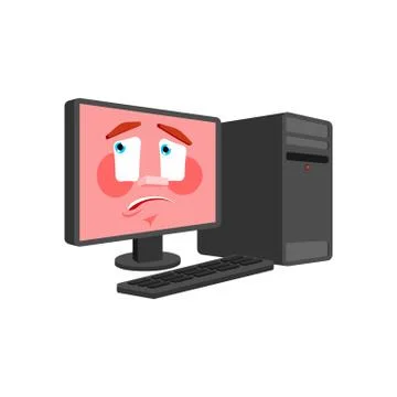 Computer oops emotion isolated. PC confused. data processor perplexed. surpri 스톡 일러스트
