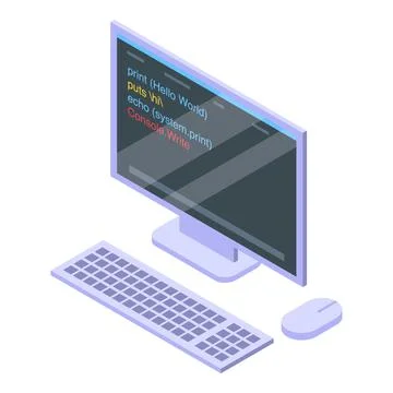 Computer operating system icon, isometric style Stock Illustration