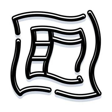 Computer operating system icon with wavy window Stock Illustration