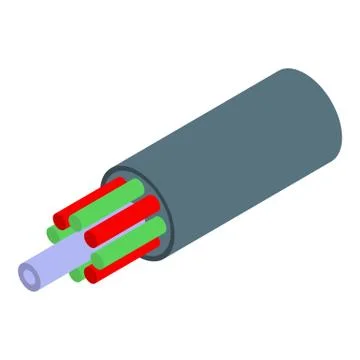 Computer optical cable icon, isometric style Illustrazione stock