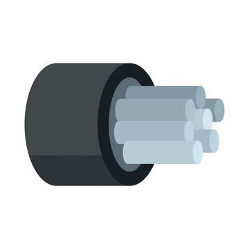 Computer optical fiber icon flat isolated vector Stock Illustration