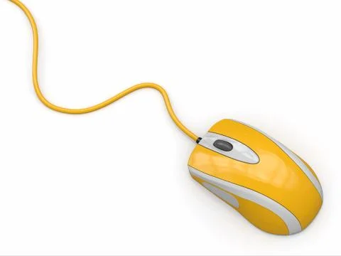 Computer optical mouse on white background. 3d Stock Illustration