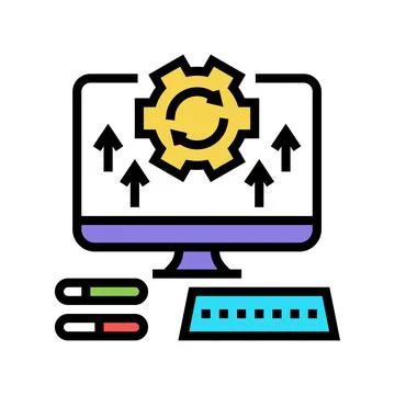 Computer optimize color icon vector illustration Stock Illustration