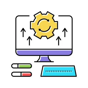 Computer optimize color icon vector illustration Stockillustratie