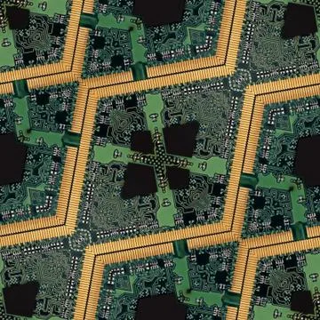 Computer or electronics technology abstract seamless background Stock Photos