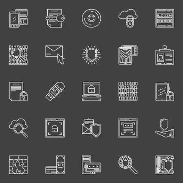 Computer or internet security icons Stock Illustration