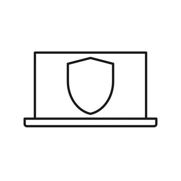 Computer or laptop protection icon flat design vector Stock Illustration