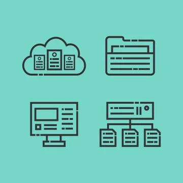 Computer outline icon Illustrazione stock