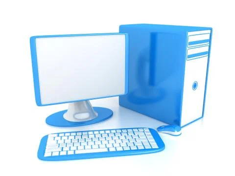 Computer over white background Stock Illustration