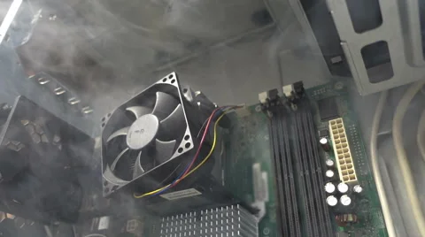 Computer overheating damaged electronics Stock Footage 68102593
