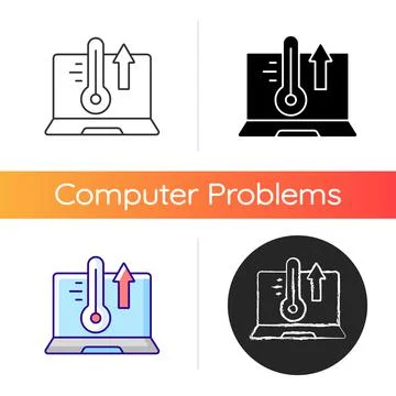 Computer overheating icon 스톡 일러스트