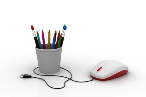 Computer Painting concept Free Stock Illustration