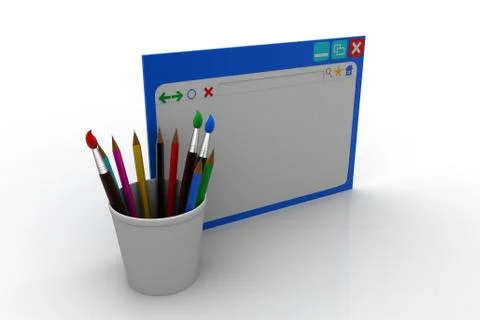 Computer Painting concept Free Stock Illustration