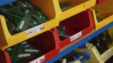 Computer part trays Stock Footage 164379503