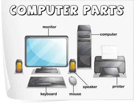 Computer parts Illustrazione stock