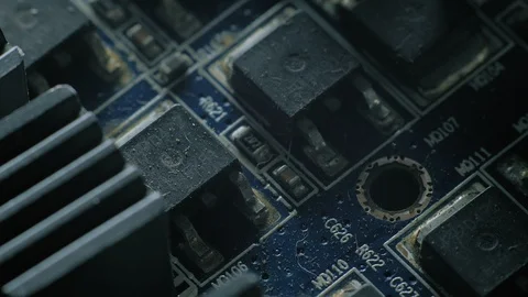 Computer parts macro closeup Video stock 99126708