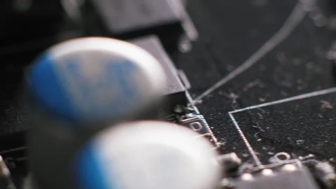 Computer parts macro closeup Video stock 99290998