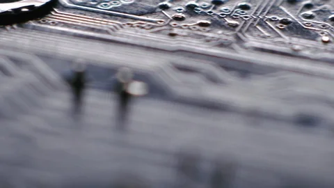 Computer parts macro closeup 스톡 동영상 99291222