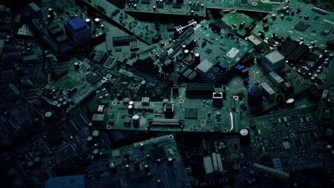 Computer Parts Pile Light Comes On And Off Stock Footage 161595211