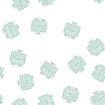 Computer password hacking glyph seamless pattern Stock-Illustration